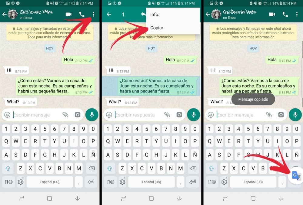  Google Traductor  como usar la app en un chat de whatsapp